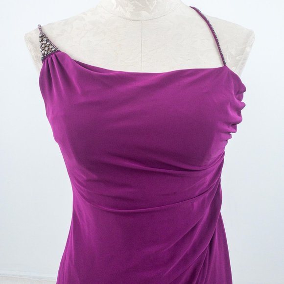Vintage Y2K XS One Shoulder Maxi Dress Purple ASIS - Picture 13 of 13